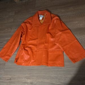 Orange Leather Jacket